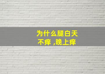 为什么腿白天不痒 ,晚上痒